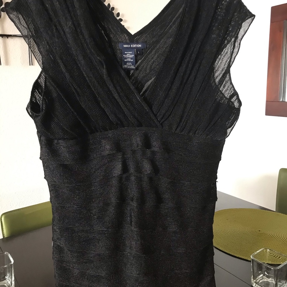 Knitted and pleated evening top